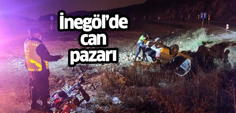 İnegöl’de otomobil ile şarjlı motosikletin karıştığı kazada 2’si çocuk 5 kişi yaralandı
