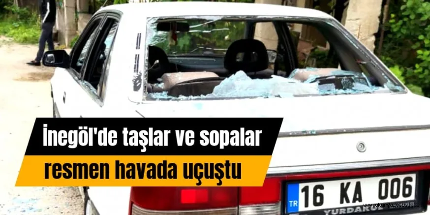 İnegöl'de taşlı, sopalı saldırı