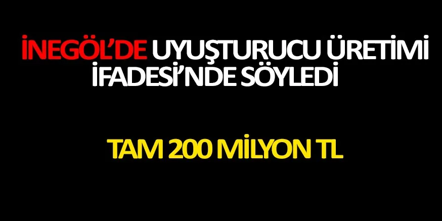 İnegöl'de uyuşturucu üretmişler