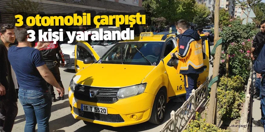 İnegöl’de zincirleme kazada 3 kişi yaralandı