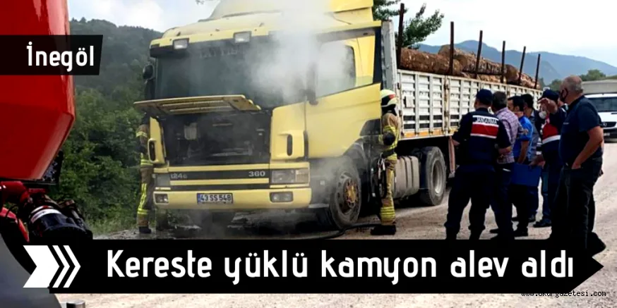 KAMYON ANİDEN ALEV ALDI
