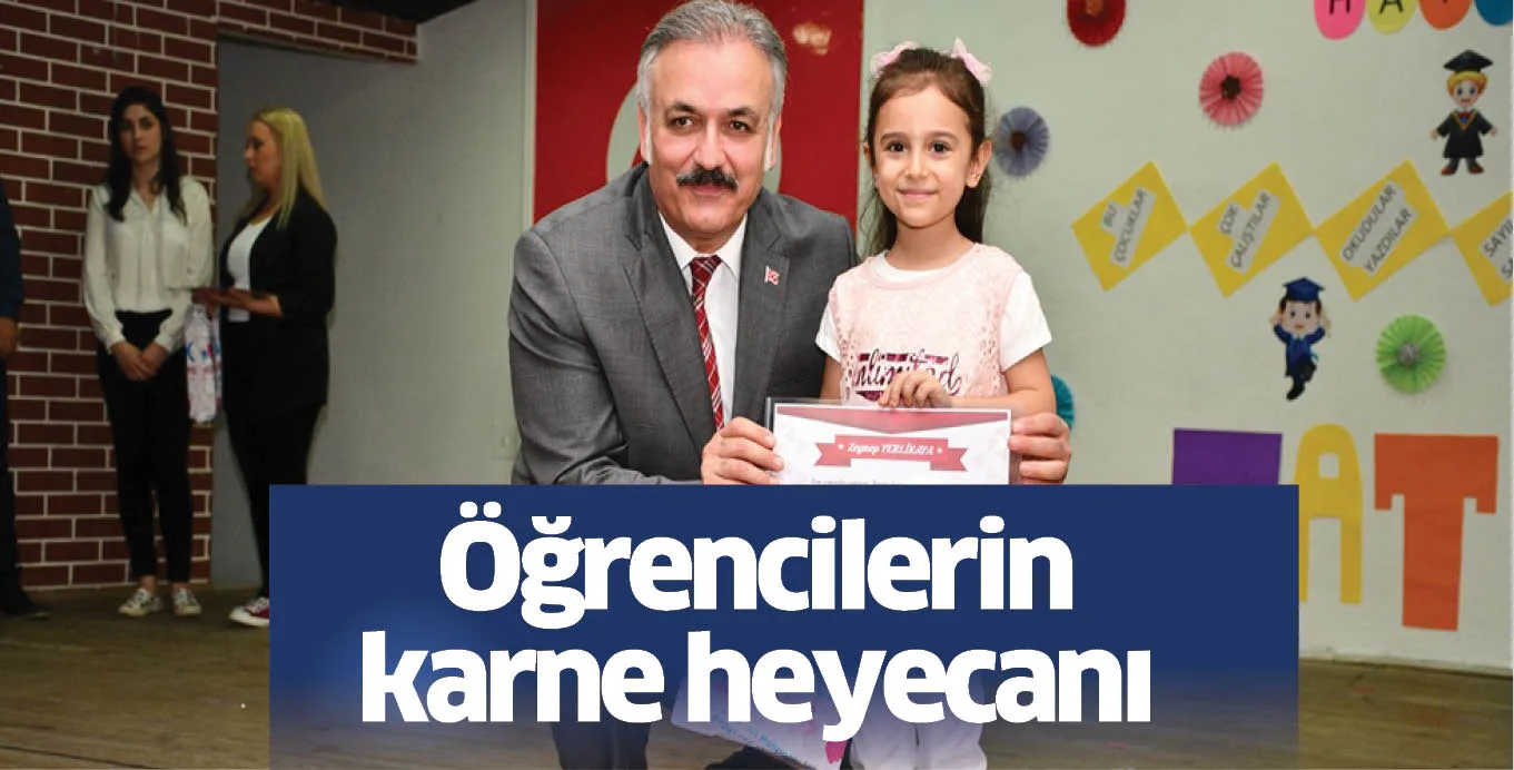 Öğrencilerin karne heyecanı