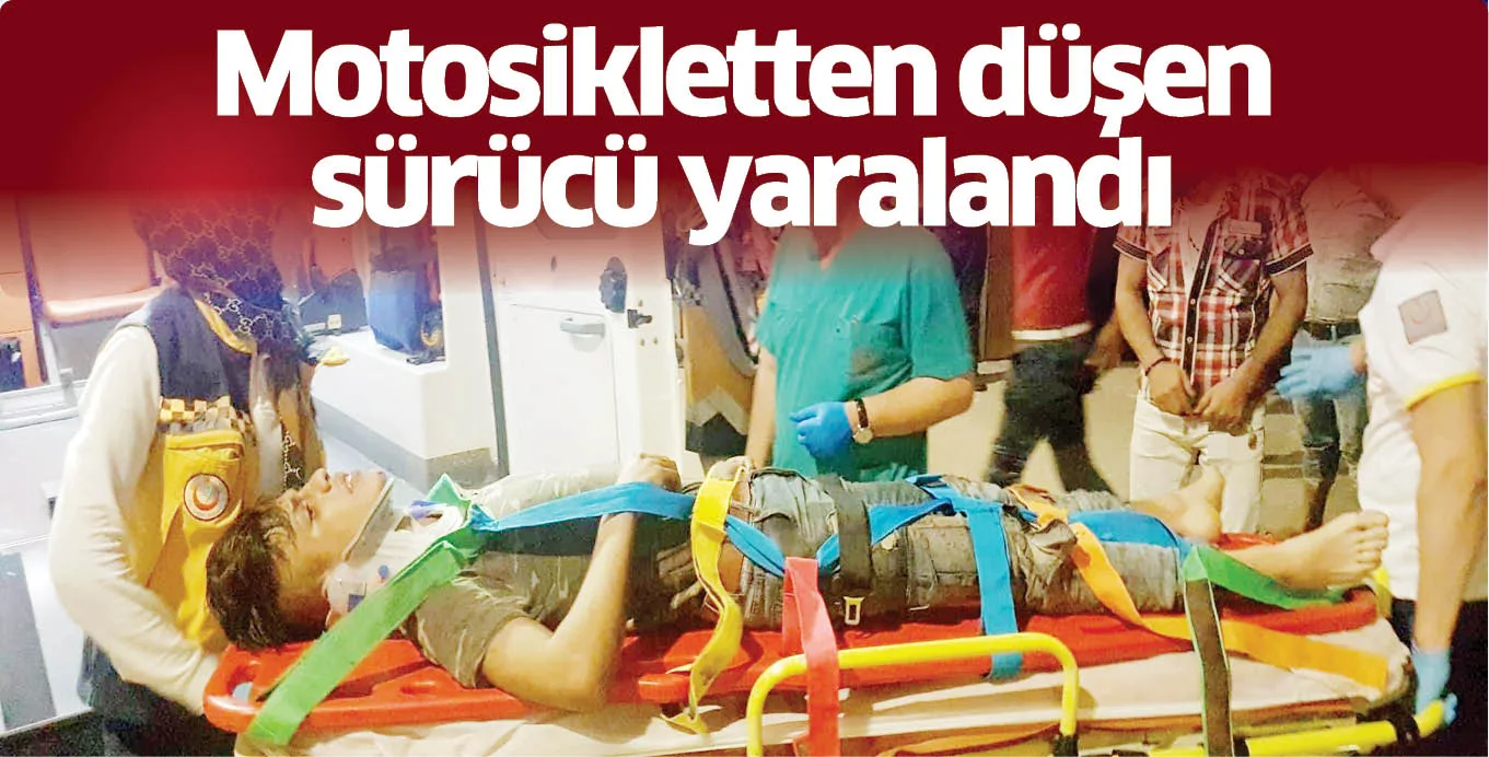 Motosikletten düşen sürücü yaralandı
