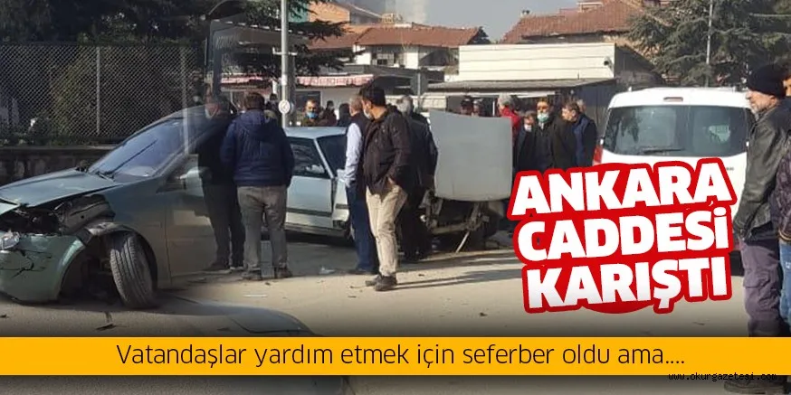 Korkutan kazayı yara almadan atlattılar