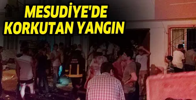 MESUDİYE'DE KORKUTAN YANGIN
