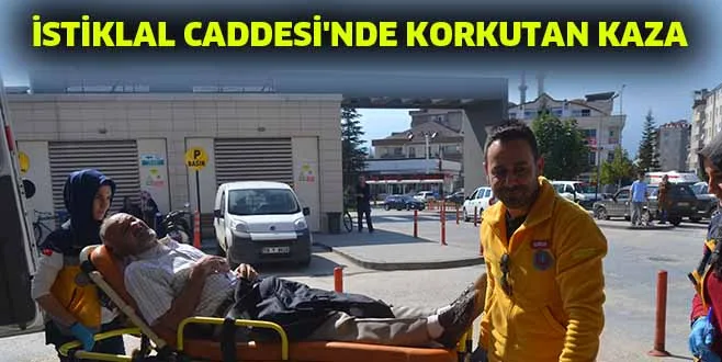 İSTİKLAL CADDESİ'NDE KORKUTAN KAZA