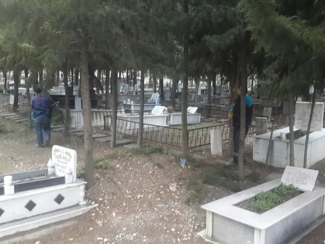 Manisadaki Mezarlıklar Bakıma Alındı