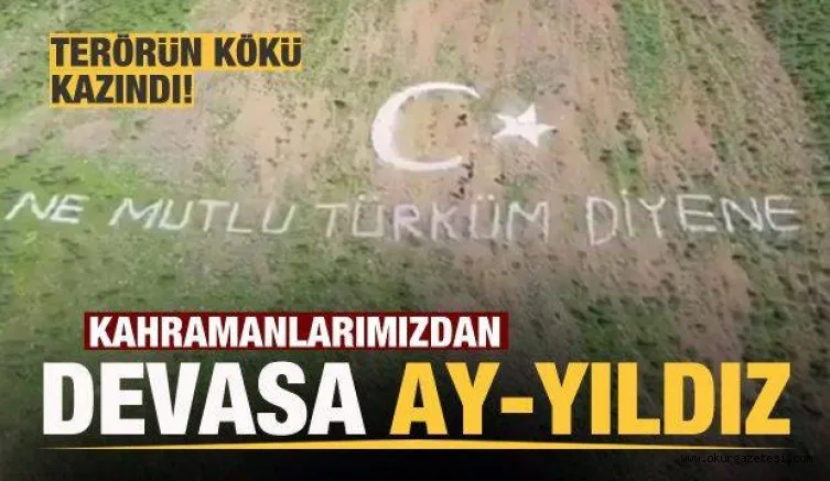 Mehmetçik'ten devasa 'Ay yıldız'