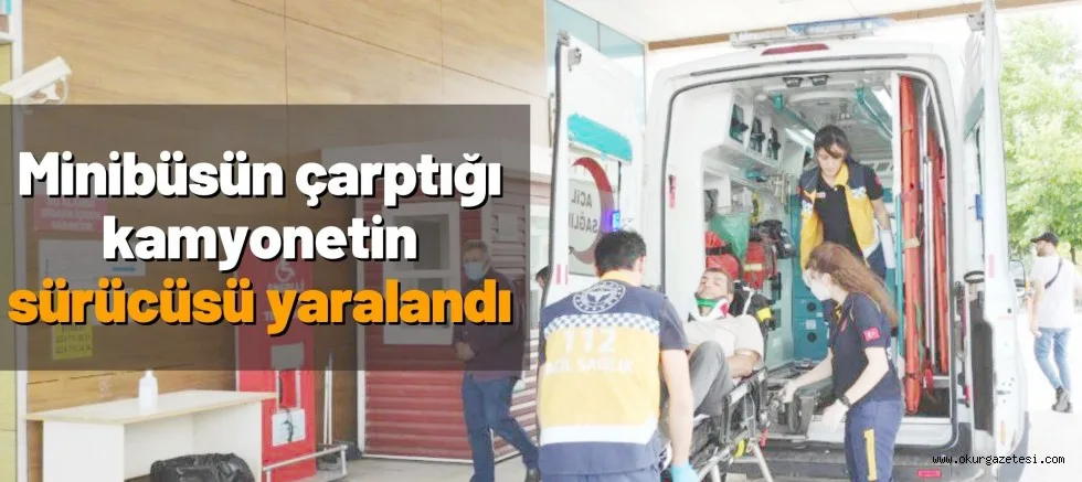 Minibüsün çarptığı kamyonetin sürücüsü yaralandı