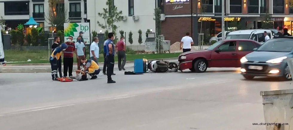 Motosiklet sürücüsü kazada yaralandı