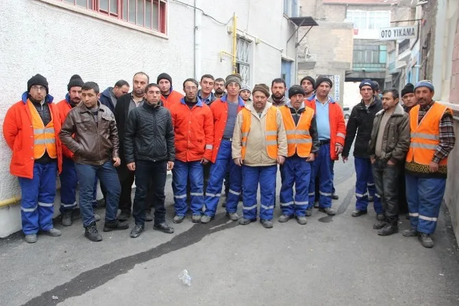 Nevşehirde Temizlik İşçileri Eylem Yaptı