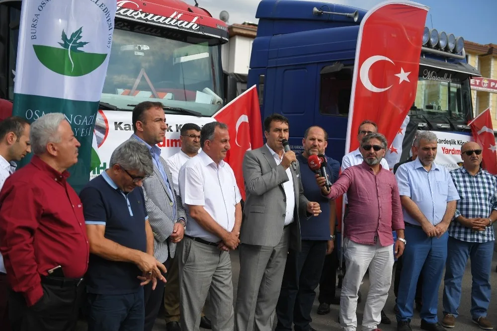 Osmangaziden Suriyeye 9 Tır Yardım