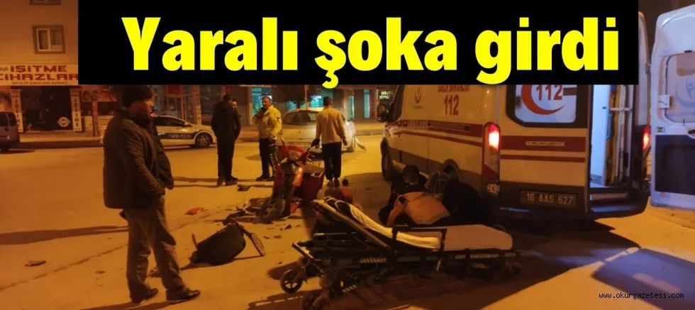 Otomobilin çarptığı şarjlı motosiklet sürücüsü yaralandı