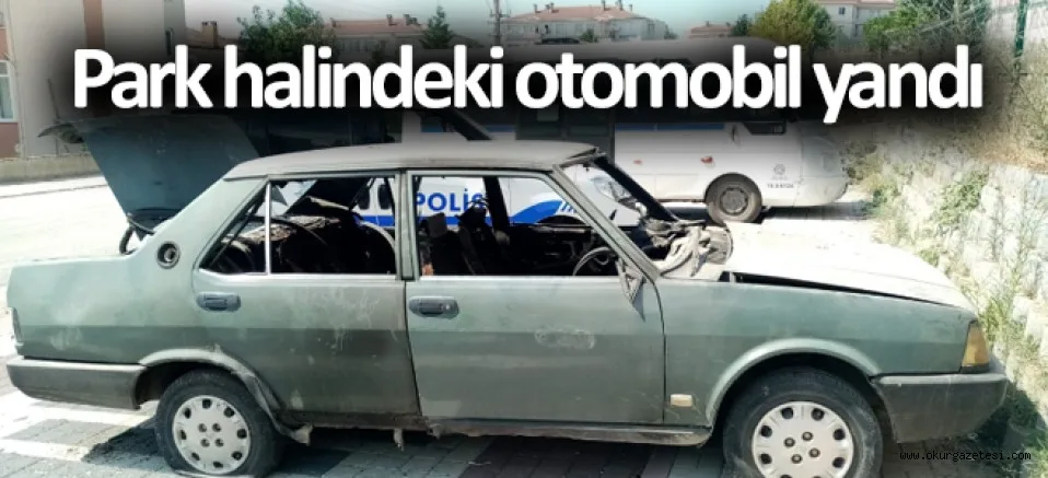 Park halindeki otomobil yandı