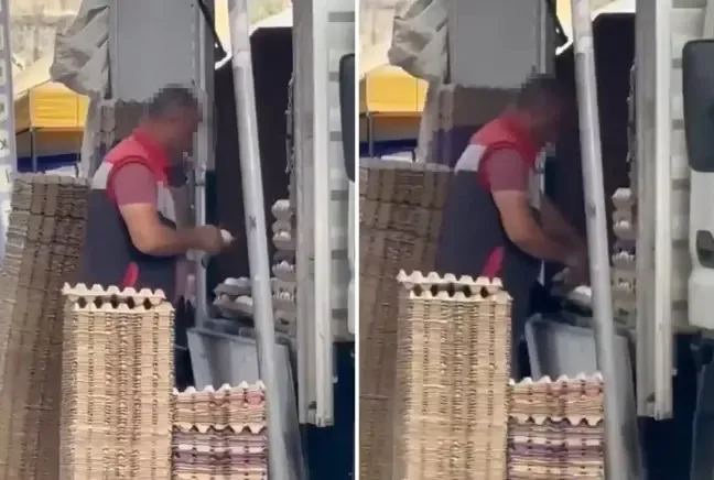 Pazarda skandal görüntü! Vatandaş o anları böyle kaydetti