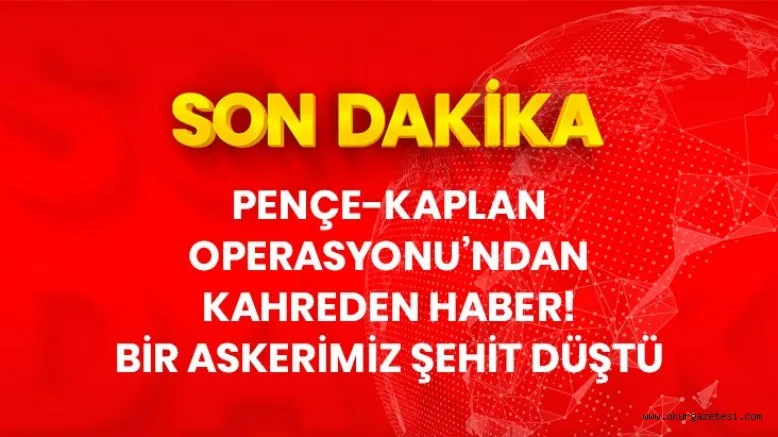 Pençe-Kaplan Operasyonu'nda teröristlerle çıkan silahlı çatışma sonucu bir askerimiz şehit oldu