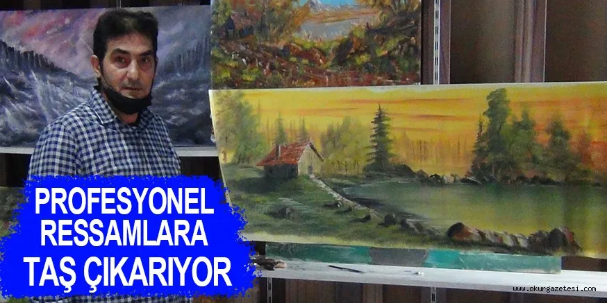 Profesyonel ressamlara taş çıkarıyor