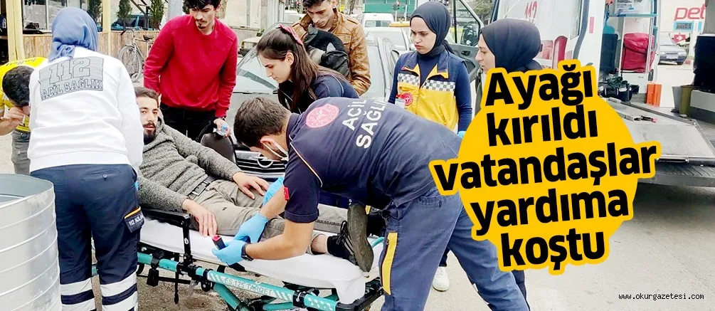 Şarjlı motosikletten düşen kişinin ayağı kırıldı