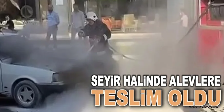 Seyir halindeki araç alevlere teslim oldu