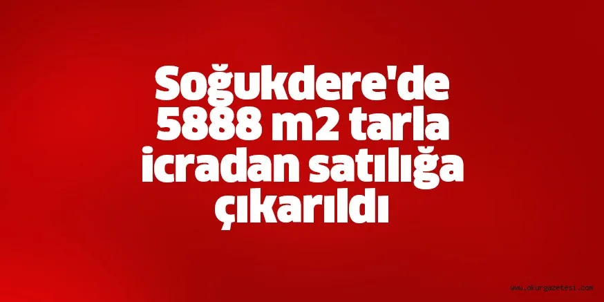 Soğukdere'de 5888 m2 tarla icradan satılığa çıkarıldı