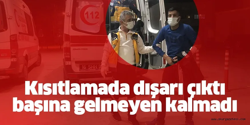 Sokağa çıkma kısıtlamasında dışarıda dolaşan genç, köpeklerin saldırısına uğradı