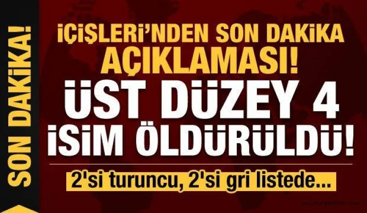 Son dakika: PKK'ya büyük darbe! 2'si turuncu, 2'si gri listede...