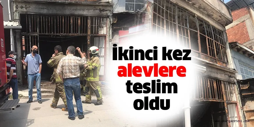 Sünger deposu ikinci kez yandı