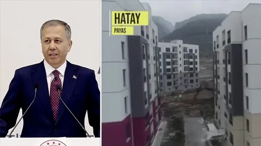 İçişleri Bakanı Yerlikaya: Hatay'da 41 bin deprem konut ve 5 bin köy evinin kura çekimi yarın yapılacak