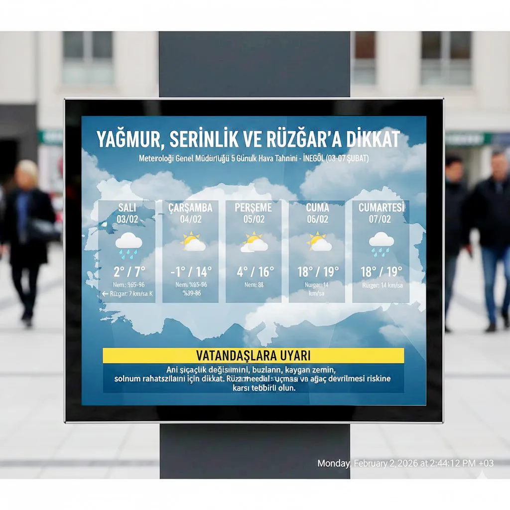 Yağmur, serinlik ve rüzgâra dikkat