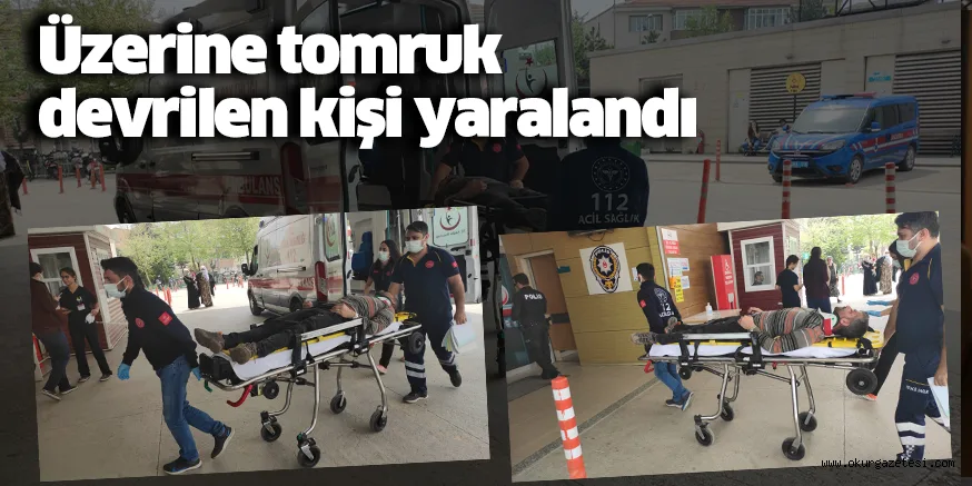 Üzerine tomruk devrilen kişi yaralandı