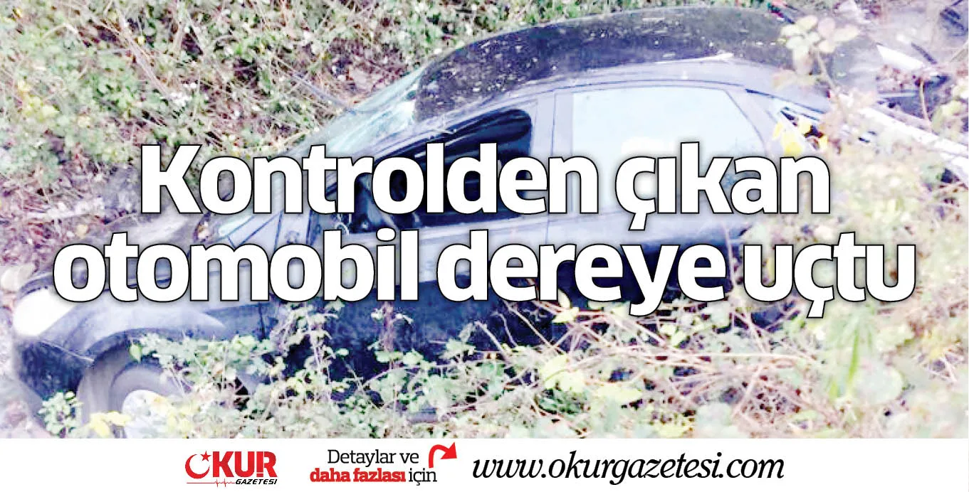 Kontrolden çıkan otomobil dereye uçtu