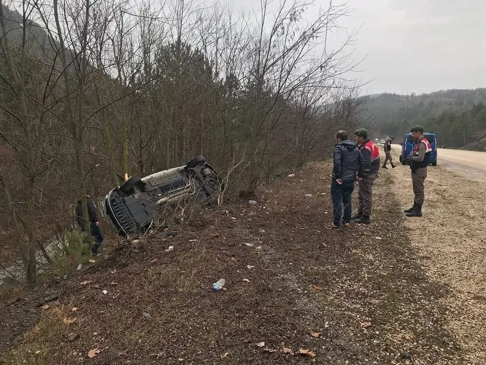 Yoldan Çıkan Araç Ağaca Çarptı