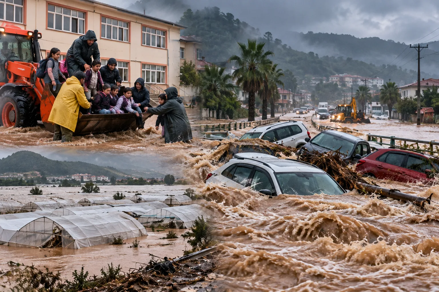 Antalya’da 100 Yıllık Yağış Dehşeti! Sel Baskınında Öğrenciler ve Öğretmenler Mahsur Kaldı