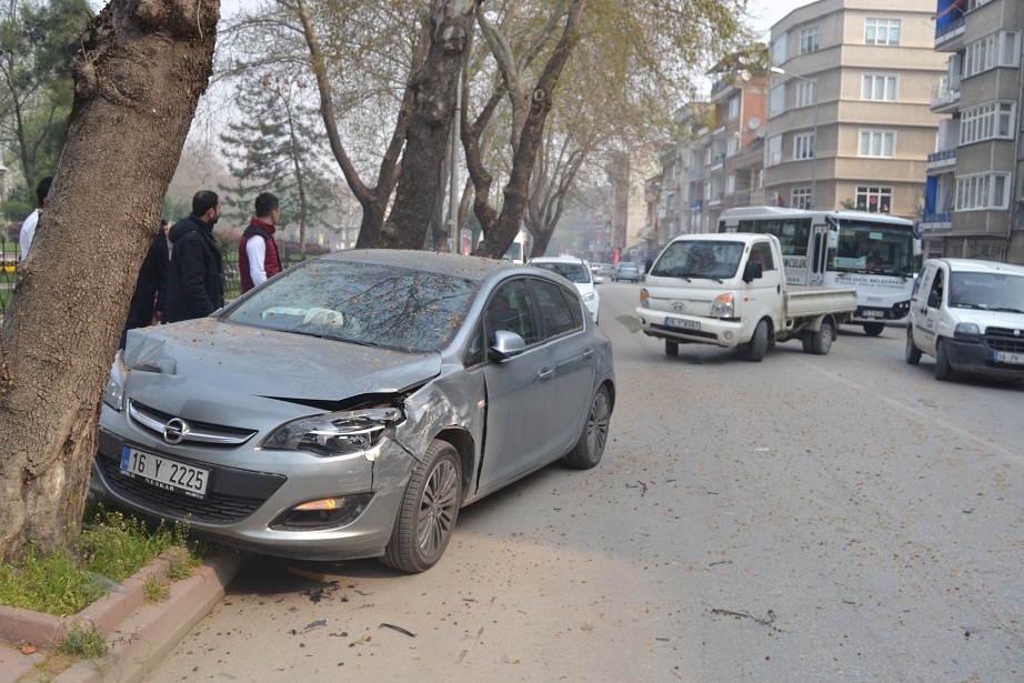 Ağaca çarparak durdu