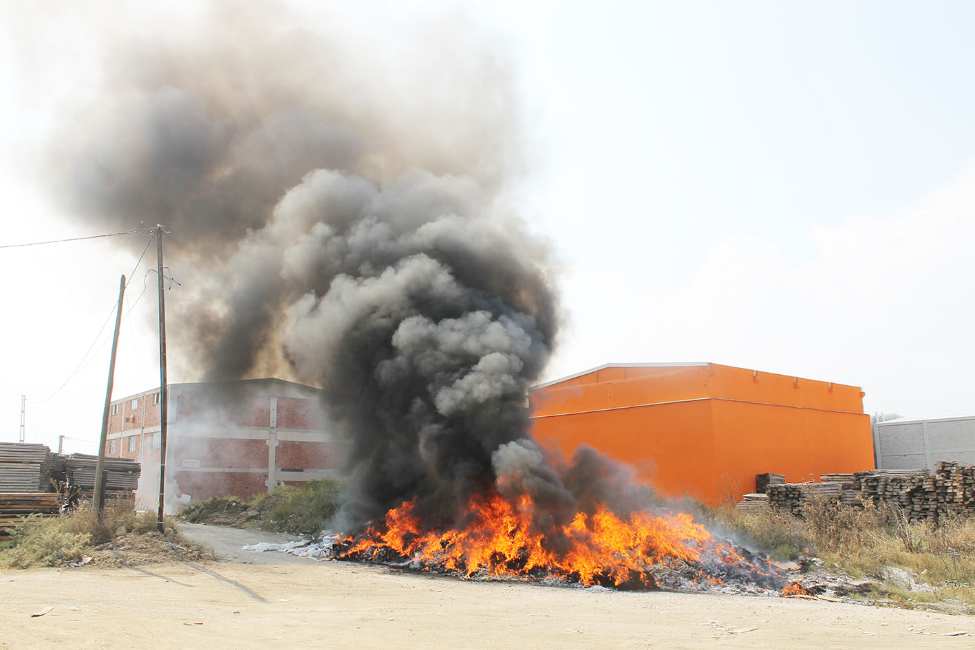 Sanayide yangın paniği