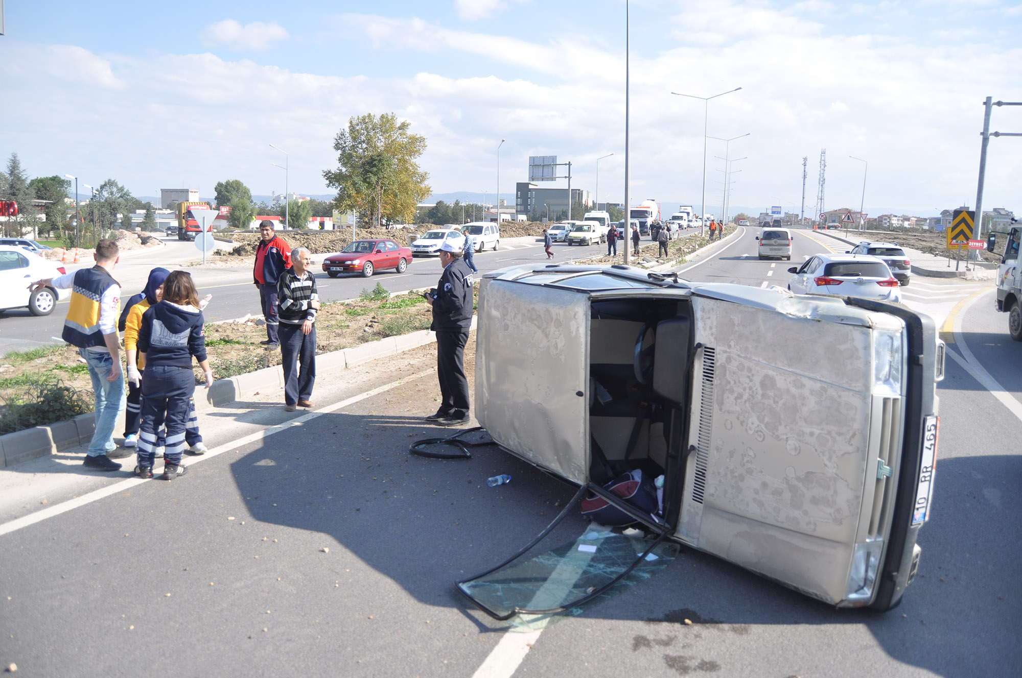 OSB Kavşağında korkutan kaza