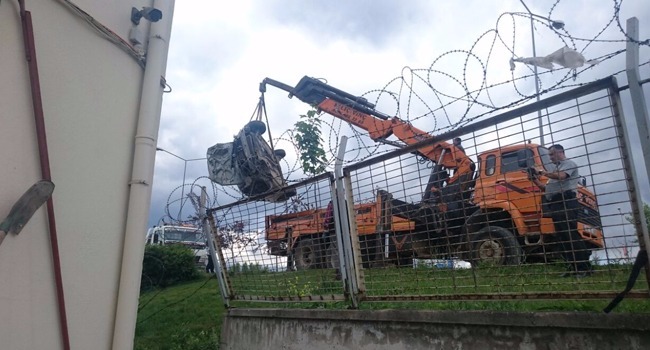 Köprülü kavşakta korkutan kaza