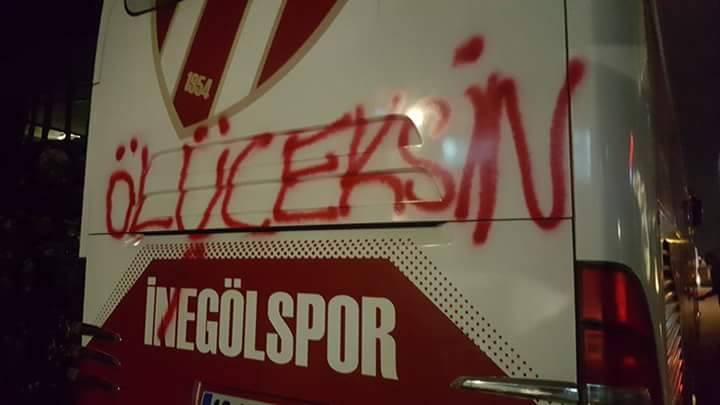 İnegölspor’a çirkin saldırı
