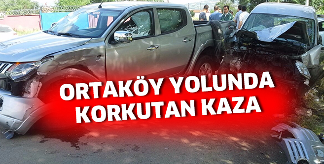 Ortaköy Yolunda Kaza 2 Yaralı