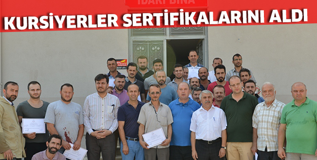 KURSİYERLER SERTİFİKALARINI ALDI