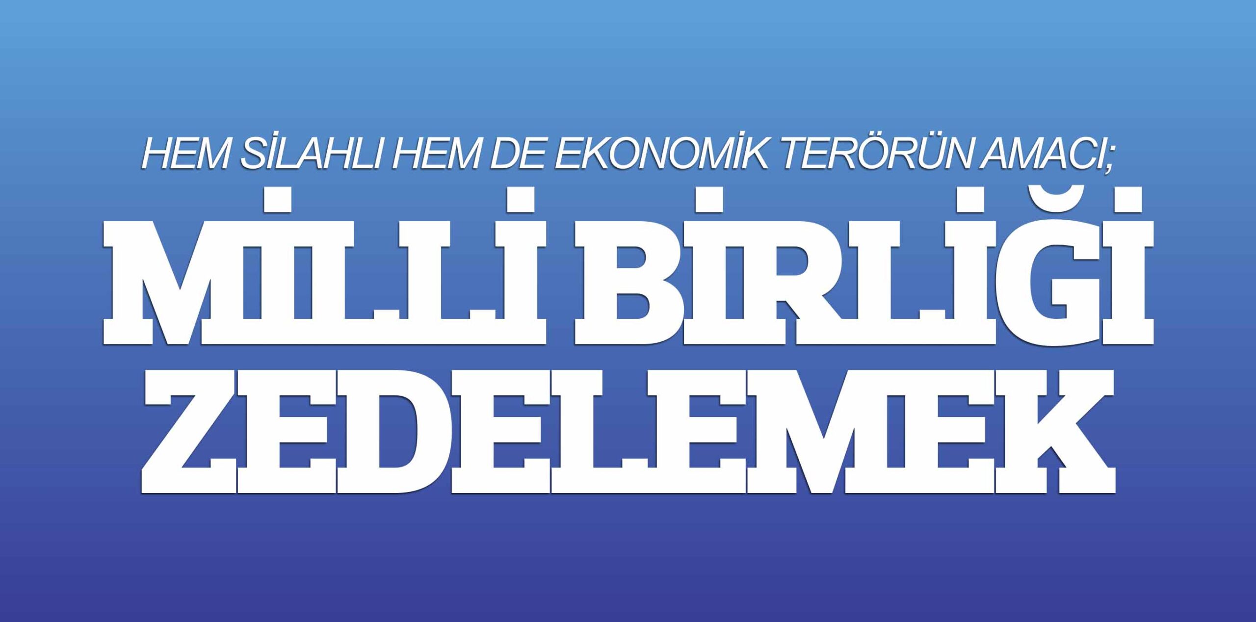 HEM SİLAHLI HEM DE EKONOMİK TERÖRÜN AMACI; MİLLİ BİRLİĞİ ZEDELEMEK