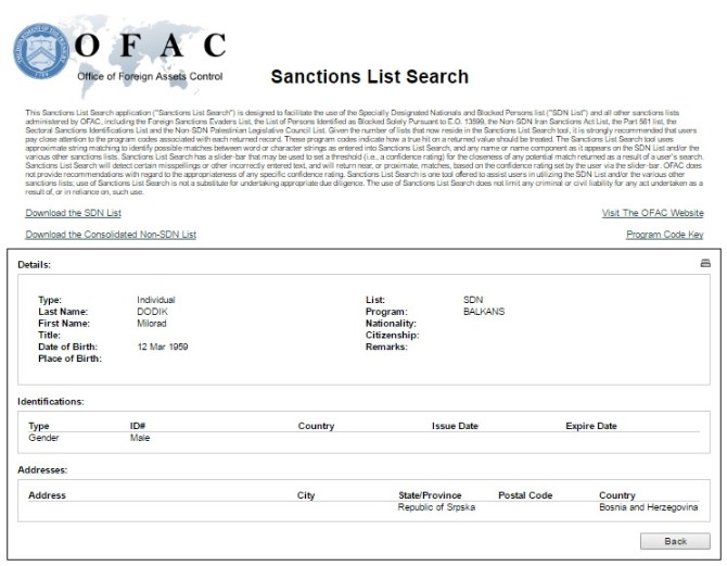 Abdden Bosnalı Sırp Cumhurbaşkanına Yaptırım Kararı