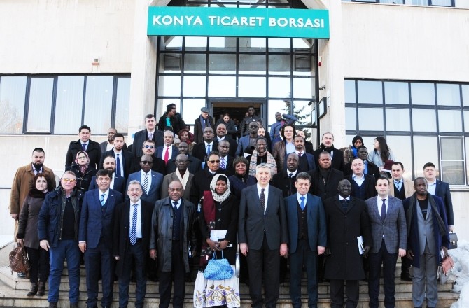 Afrika Büyükelçileri Konya Ticaret Borsasını Ziyaret Etti