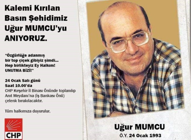 Chp, Uğur Mumcu İçin Anma Töreni Düzenleyecek