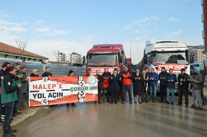 Çorumdan Halepe 5 Tır Yardım