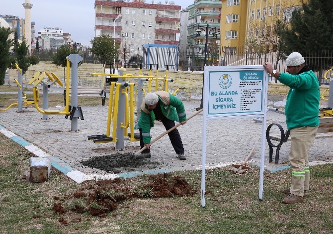 Haliliyedeki Parklara Sigara İçmeyiniz Tabelaları Asıldı