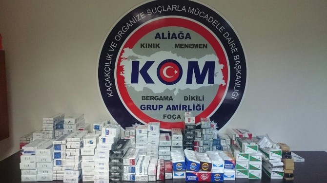 İzmirde Bin 800 Paket Kaçak Sigara Ele Geçirildi