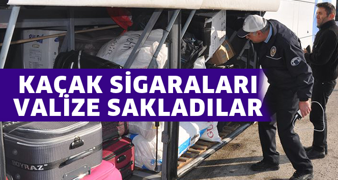 VALİZE KAÇAK SİGARA GİZLEDİLER