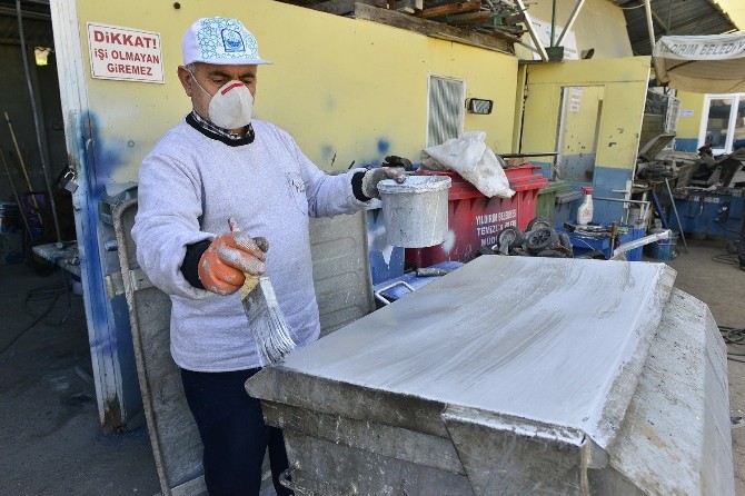 Yıldırımda Çöp Konteynırları Yenileniyor