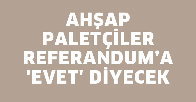 AHŞAP PALETÇİLER ‘EVET’ DİYECEK